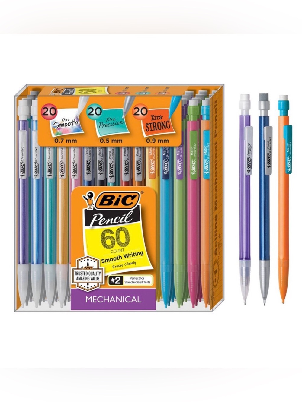 BIC 60 Count Mechanical #2 Pencils Variety Pack